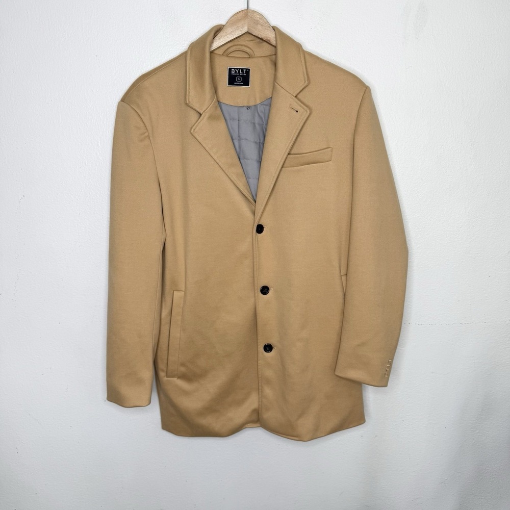 Bylt Coastal Overcoat Caramel Tan Coat Minimalist Business Preppy Men's Small